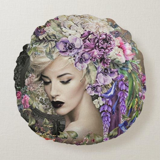 レディ・フラワー ラウンドクッション (正面)