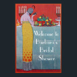 レディ&フルーツ テーブル セット アールデコ ウェディング シャワー ポスター<br><div class="desc">エレガントなモノグラム デザイン。鮮やかでクラシックなフランス アールデコ調のイラスト。美しい女性が手にフルーツを持ち、赤、黄色、アクアブルー、ターコイズブルーの色彩に満ちたデザイン。ウェディング イベント コーディネーター、プランナー、美容、ファッション関連の女性向けアウトレット ブティックのための、クールでモダン、そして芸術的なデザイン。</div>