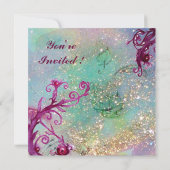 レディ ブルー マスク エレガント マスカレード ウェディング パーティー 招待状 (裏面)