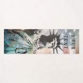 レディ・リバティとアメリカ国旗の愛国的カスタム ヨガマット (正面(横))