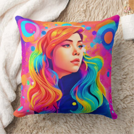 レディ・鮮やかデジタル・アートワーク クッション