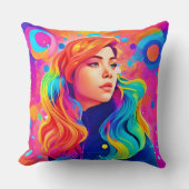 レディ・鮮やかデジタル・アートワーク クッション (正面)