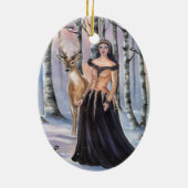 レディ《鳥》アメリカゴガラファンタジーアートバイルネラヴォワ セラミックオーナメント (裏面)
