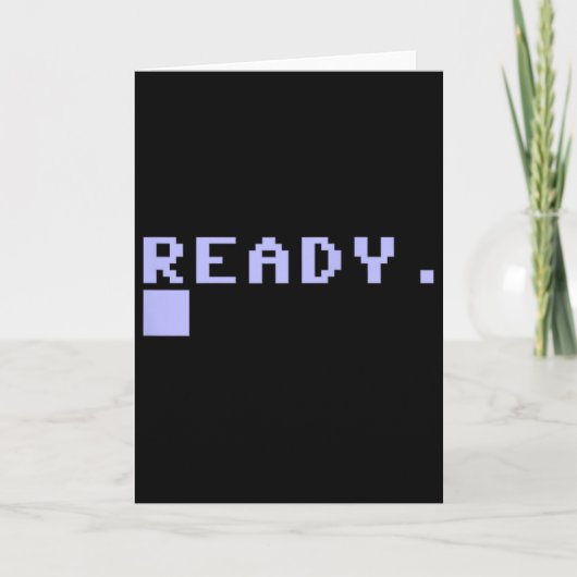 レディ C64 ホームコンピュータ 80年代 レトロ ゲーマー コーダー 思い出 カード (正面)