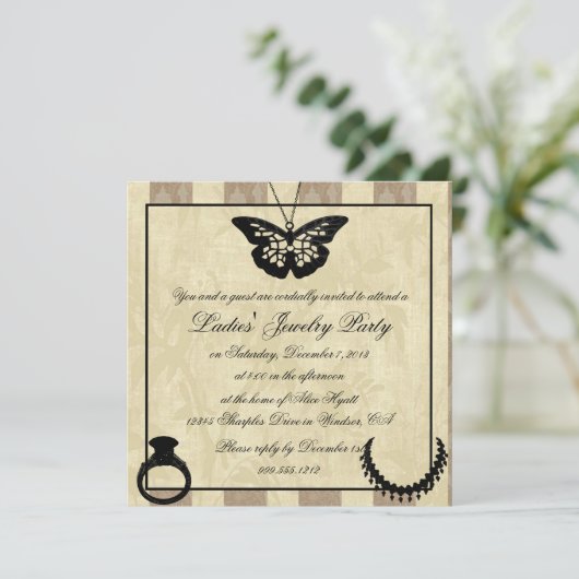 レデファンシーィーズジュエリーパーティの招待状 招待状 (スタンド正面)