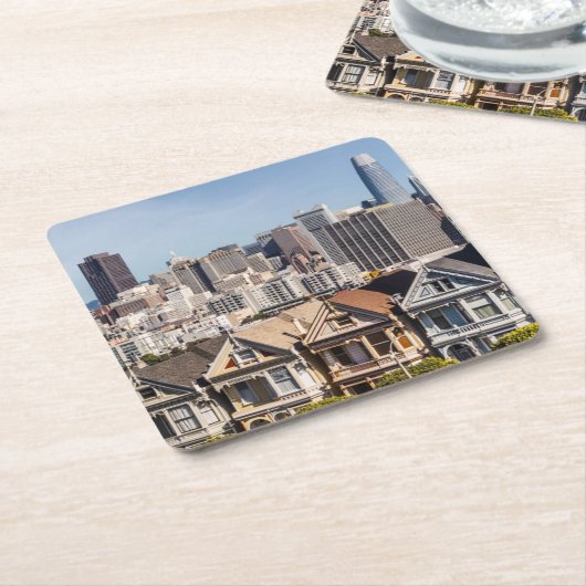 レデ色彩の鮮やかィースホームズインサンフランシスコ スクエアペーパーコースター (アングル)