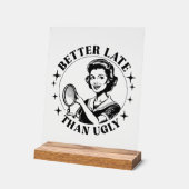 レトおもしろいかわいらしロ・レディ・ワード・アート アクリルサイン (傾斜)