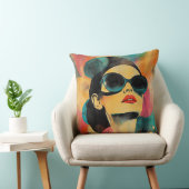 レトはっきりしたウーマンinサングラス クッション (椅子)