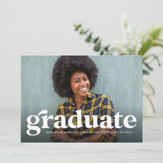 レトはっきりしたロ水平写真卒業 案内状 (スタンド正面)