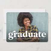 レトはっきりしたロ白黒写真卒業 案内状 (正面)