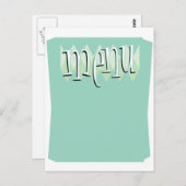 レトカッコいいロスタイル空白のメニューテンプレート ポストカード (正面/裏面)