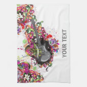 レトカラフルパーソナライズされたロ音楽ギタータオル キッチンタオル (縦)