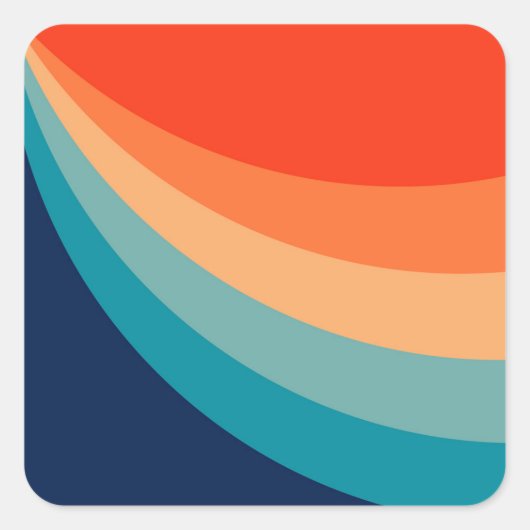 レトカラフルロ太陽光線 スクエアシール (正面)