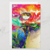 レトカラフル抽象芸術カラー水絵画色 便箋 (正面/裏面)