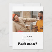 レトスタイリッシュトは私の花婿介添人の写真カード 招待状 (正面)