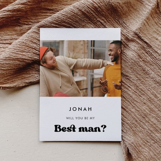 レトスタイリッシュトは私の花婿介添人の写真カード 招待状