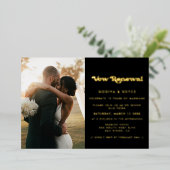 レトスタイリッシュロ私たちは今も誓い更新写真金ゴールド 箔招待状 (立ち正面)