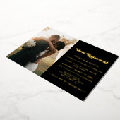 レトスタイリッシュロ私たちは今も誓い更新写真金ゴールド 箔招待状 (回転した状態)