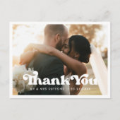 レトスタイリッシュロ結婚のサンキューフォト ポストカード (正面)