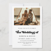 レトスタイリッシュロ結婚ト写真 招待状 (正面)