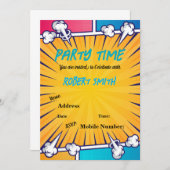 レトポップ・アートのアーパーソナライズされた招待状 招待状 (正面/裏面)