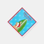 レトリエバーサンタドッグサーフボードシーガルクリスマス スタンダードカクテルナプキン (角)