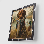 レトリエバーダックポンド狩り スクエア壁時計 (傾斜)