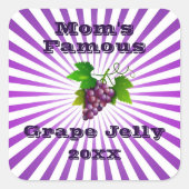 レトロあなたの有名なグレープゼリー瓶キャニングラベル スクエアシール (正面)