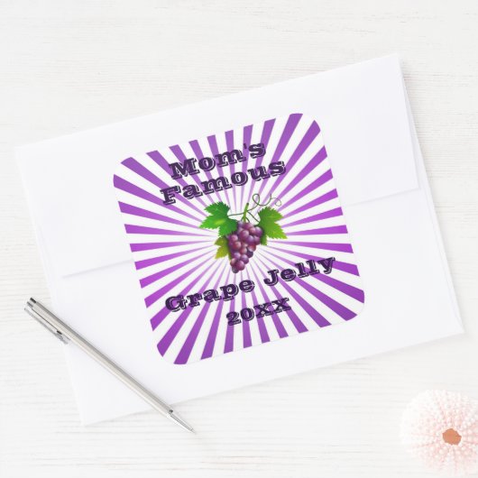 レトロあなたの有名なグレープゼリー瓶キャニングラベル スクエアシール (封筒)