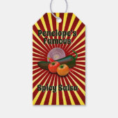 レトロあなたの有名なサルサキャニングつるラベルラベル ギフトタグ (正面)