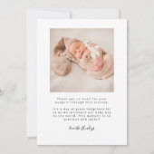 レトロありがとうございますオーバーレイ写真誕生のお知らせ 案内状 (裏面)