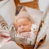 レトロありがとうございますオーバーレイ写真誕生のお知らせ 案内状