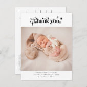 レトロありがとうベビー写真誕生のお知らせ 案内ポストカード (正面/裏面)