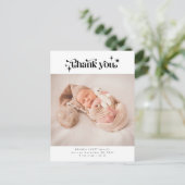 レトロありがとうベビー写真誕生のお知らせ 案内ポストカード (スタンド正面)