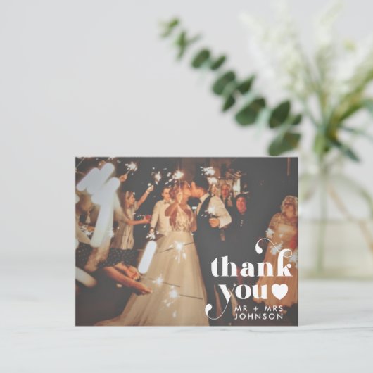 レトロありがとう結婚の写真 ポストカード (スタンド正面)