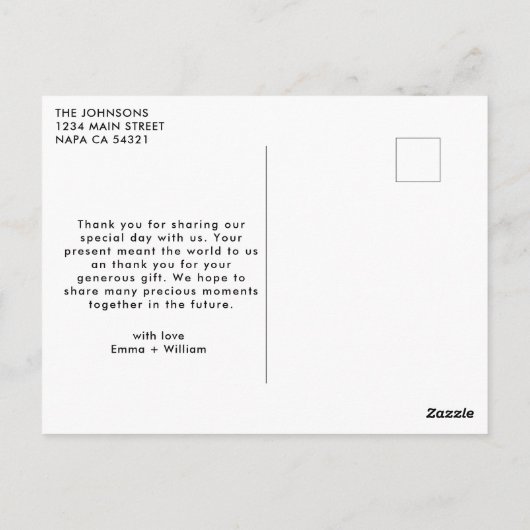 レトロありがとう結婚の写真 ポストカード (裏面)