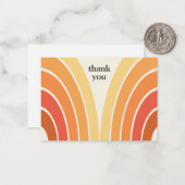 レトロありストライプ70's 80sオレンジ黄色 ノートカード (正面/裏面インサイチュ)