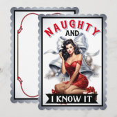 レトロいけなと私はそれを知っているクリスマスピンナップ サンキューカード (正面/裏面)