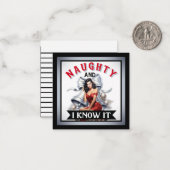 レトロいけなと私はそれを知っているクリスマスピンナップ ノートカード (正面/裏面インサイチュ)