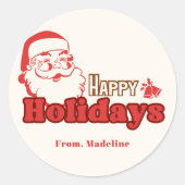 レトロいけなサンタクロース ラウンドシール (正面)