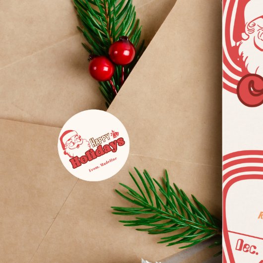 レトロいけなサンタクロース ラウンドシール