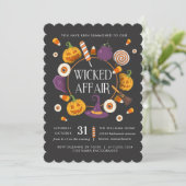 レトロいたずらっぽいハローウィンパーティ 招待状 (スタンド正面)