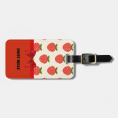 レトロいちご荷物タグ ラゲッジタグ (正面横)