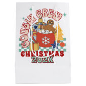 レトロいとこのクルーのクリスマスの子供たち ミディアムペーパーバッグ (裏面)