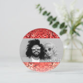 レトロうれしそうなビーブスディスコボールクリスマスフォト シーズンカード (スタンド正面)