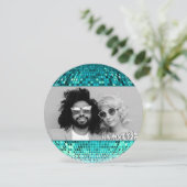 レトロうれしそうなビーブスディスコボールクリスマスフォト シーズンカード (スタンド正面)