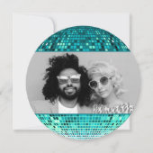 レトロうれしそうなビーブスディスコボールクリスマスフォト シーズンカード (正面)