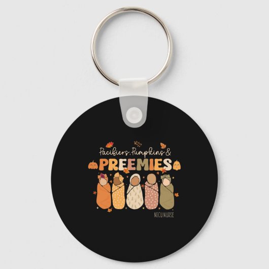 レトロおしゃれカボチャPreemies Thanksgiving Nic キーホルダー (正面)