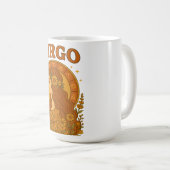 レトロおとめ座 星座 ボホ フラワー 占星術 コーヒーマグカップ (正面右)