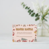 レトロおむつラッフルクリスマスサンタベビーシャワー エンクロージャーカード (スタンド正面)